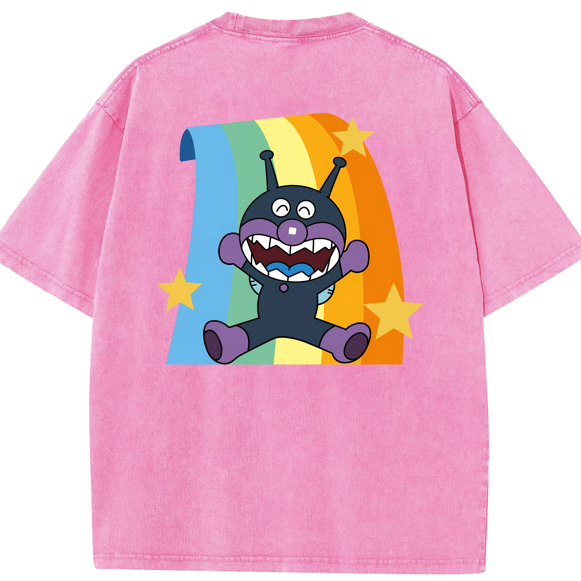 （画像用） アンパンマン Anpanman 綿100% ヴィンテージ風 半袖Tシャツ（背面プリント）